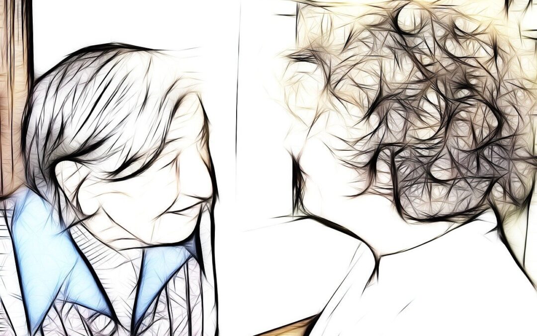 drawing of woman with dementia patient